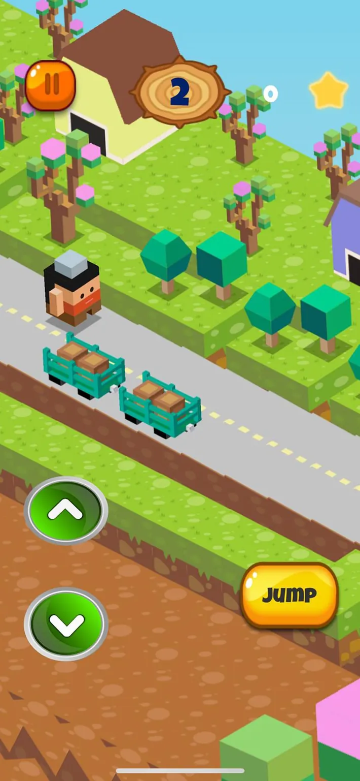 Crazy Infinity Runner gameplay with trucks on the road
