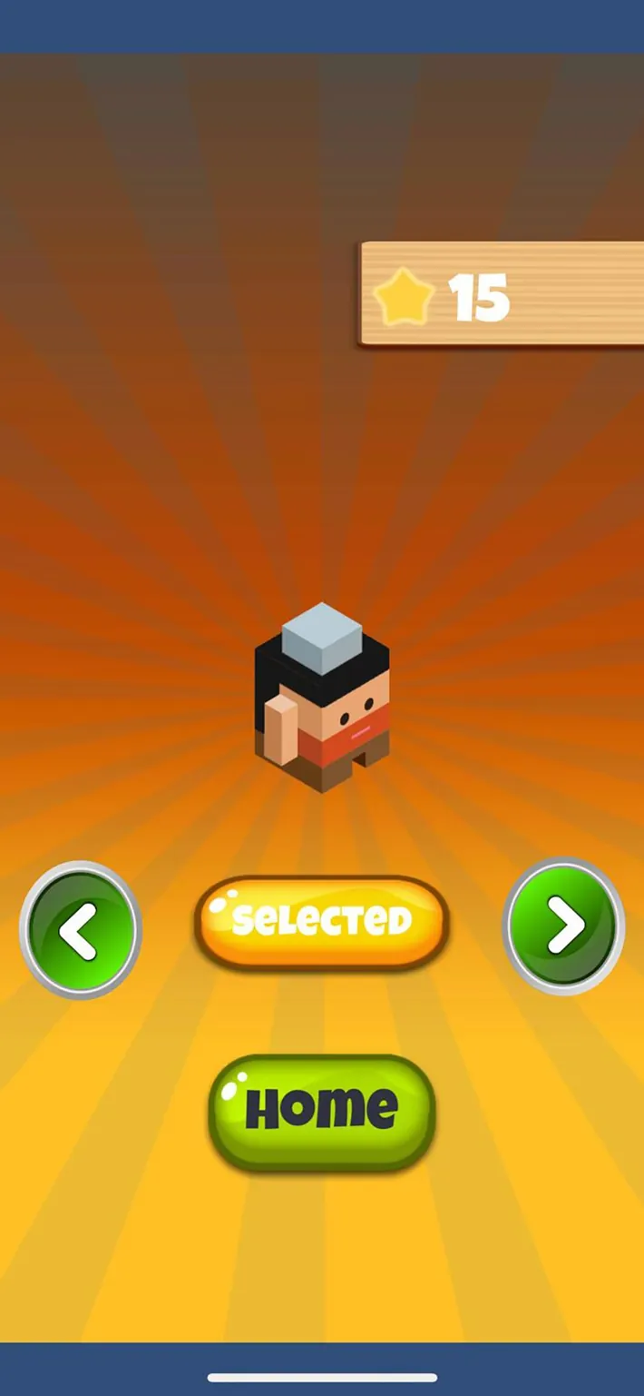 Crazy Infinity Runner character selection screen with the default hero selected