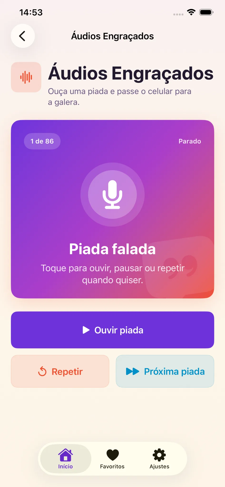 WaraFun funny audio clips screen