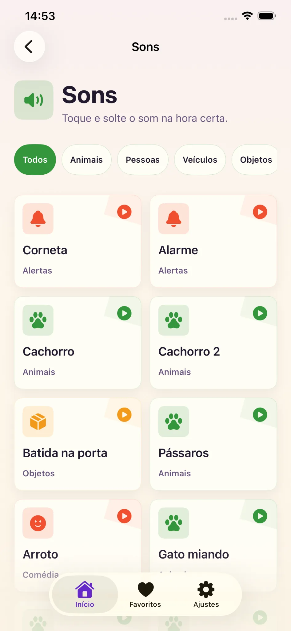 WaraFun funny sounds screen