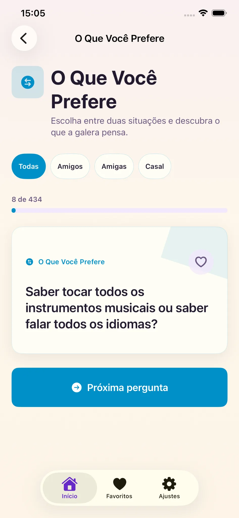 WaraFun Would You Rather screen